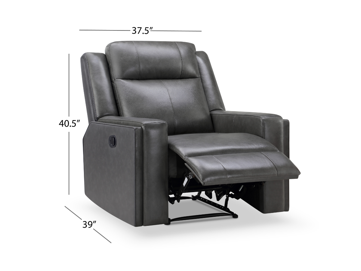 Rhodes Top-Grain Leather Manual Recliner