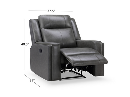 Rhodes Top-Grain Leather Manual Recliner