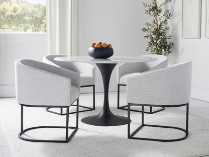 Jace 5-pc 48" Round Genuine Colombian Marble Dining Set