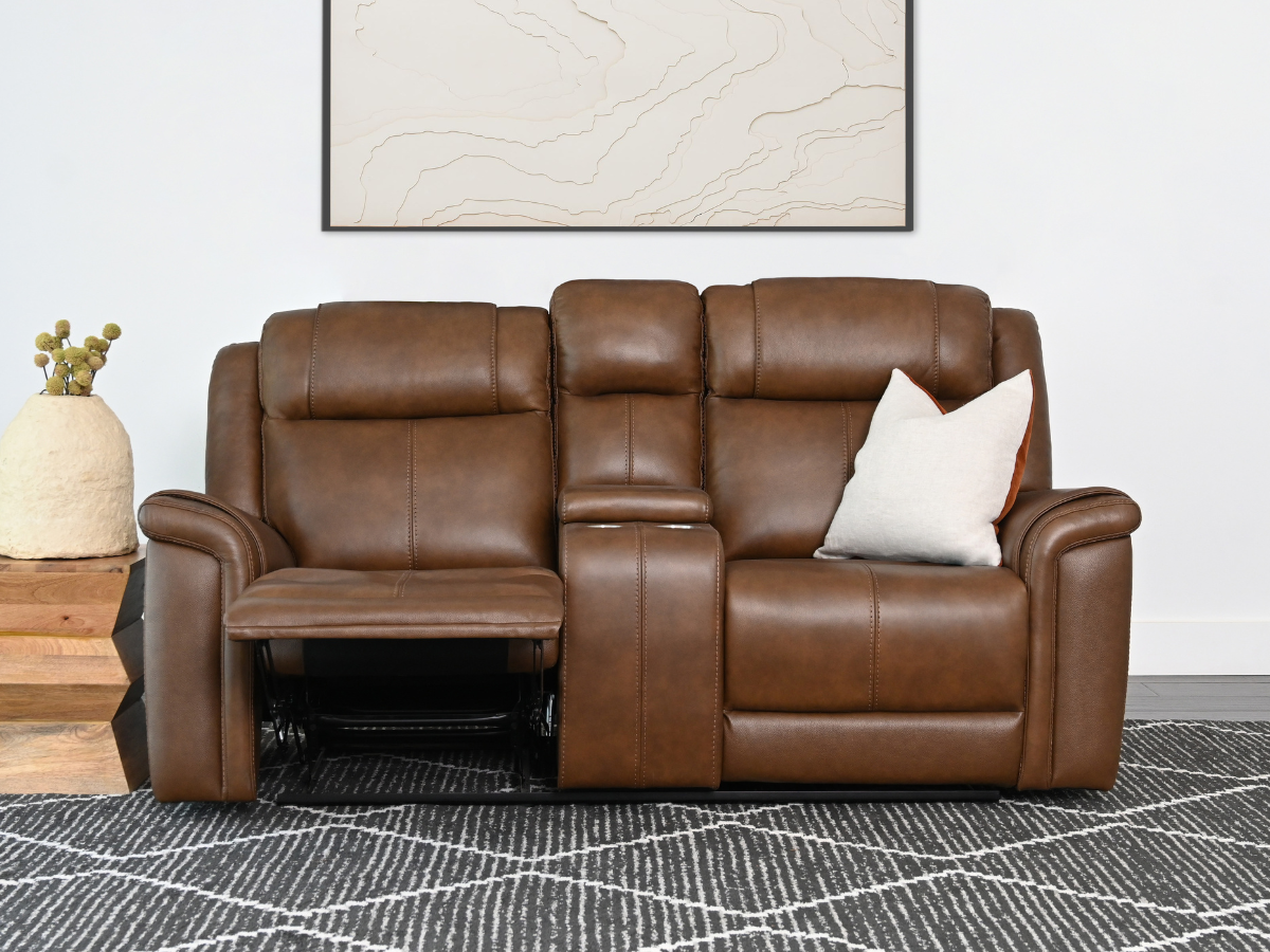 Gilmore 2 pc Leather Manual Reclining Sofa and Loveseat Abbyson