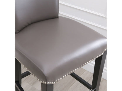 Century Grey Leather Bar Dining Chair Default Title