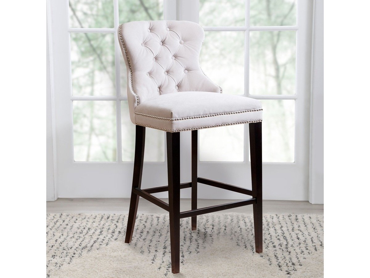 Versailles Tufted Bar Dining Chair, Ivory Default Title
