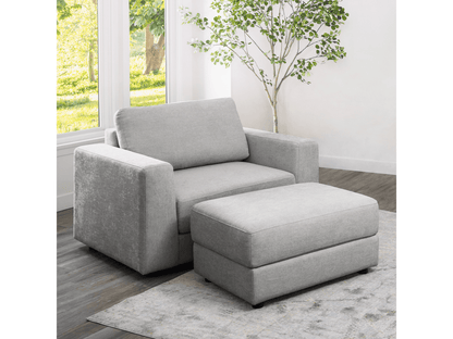 Elliot Fabric Armchair and Ottoman Set