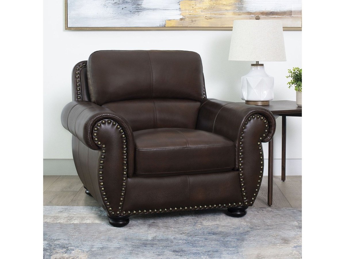 Austin Leather Armchair, Brown Default Title