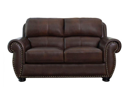 Austin  Leather Loveseat, Brown Default Title