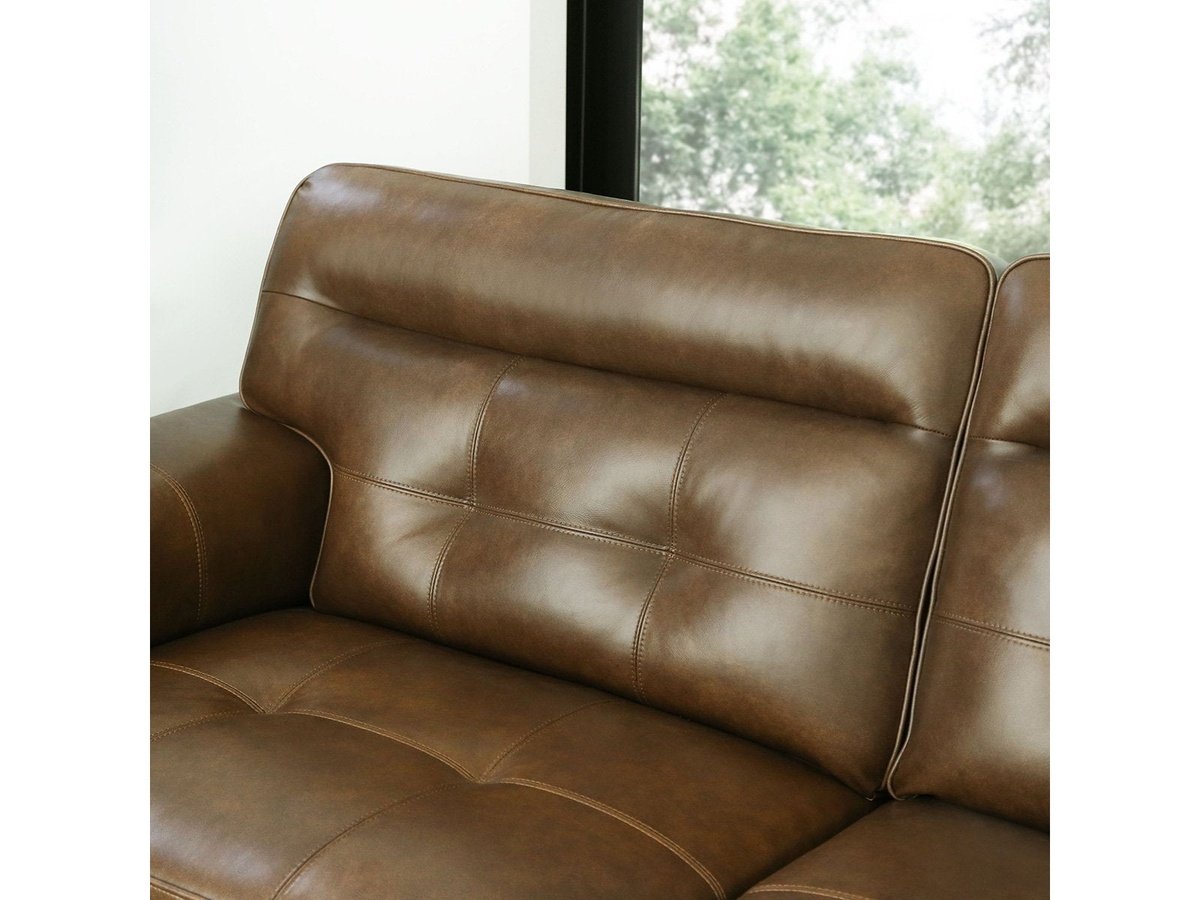 Harrison Leather Loveseat, Camel Default Title