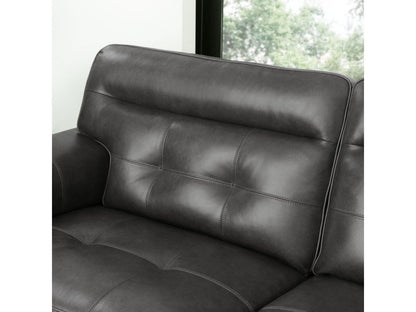 Harrison Leather Loveseat, Grey Default Title