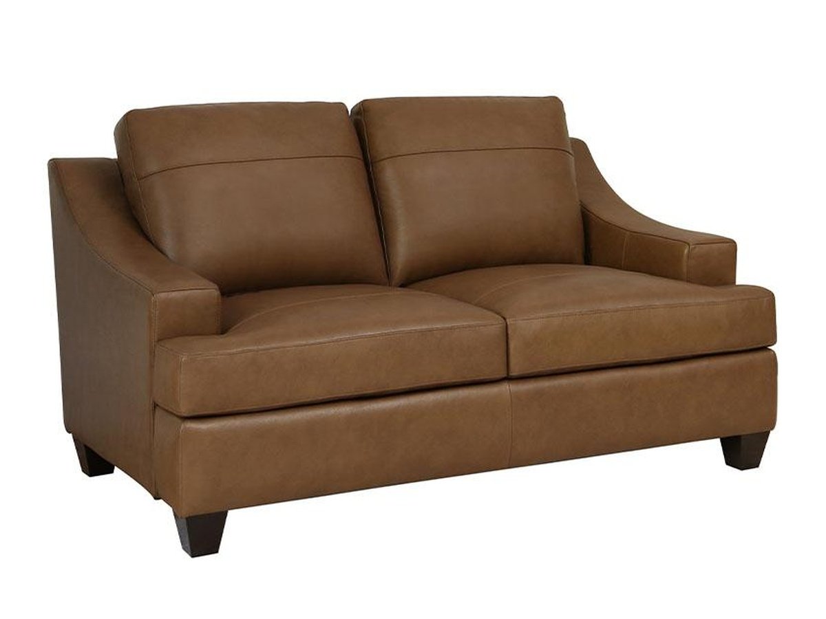 Merona Leather Loveseat, Camel Default Title