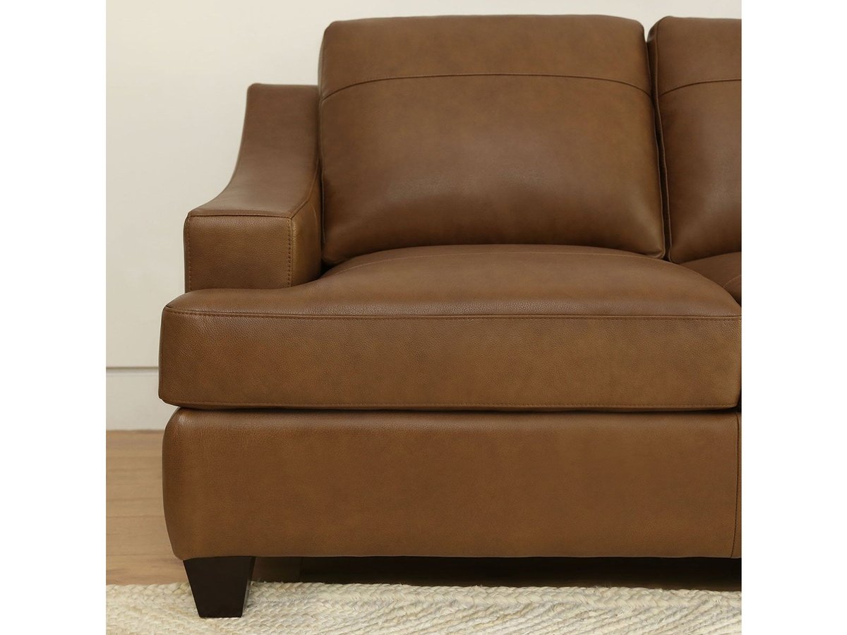 Merona Leather Loveseat, Camel Default Title