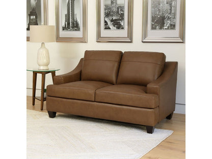 Merona Leather Loveseat, Camel Default Title