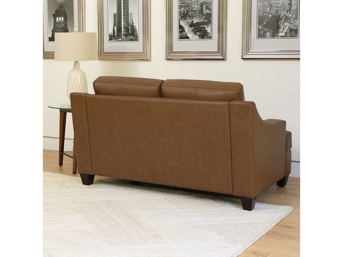 Merona Leather Loveseat, Camel Default Title