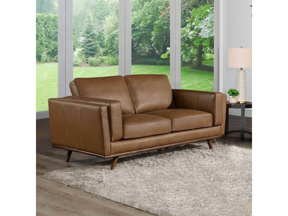 Taverly Leather Loveseat, Camel Default Title