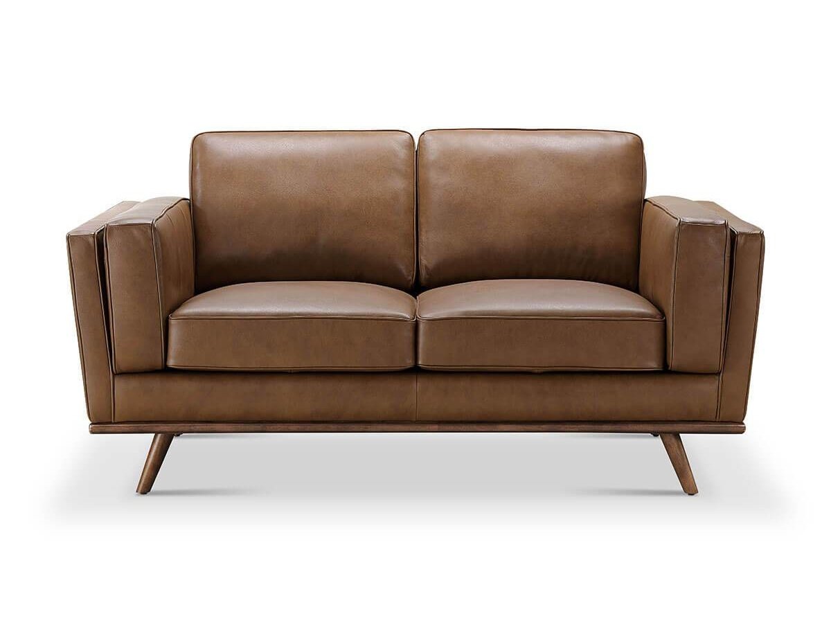 Taverly Leather Loveseat, Camel Default Title