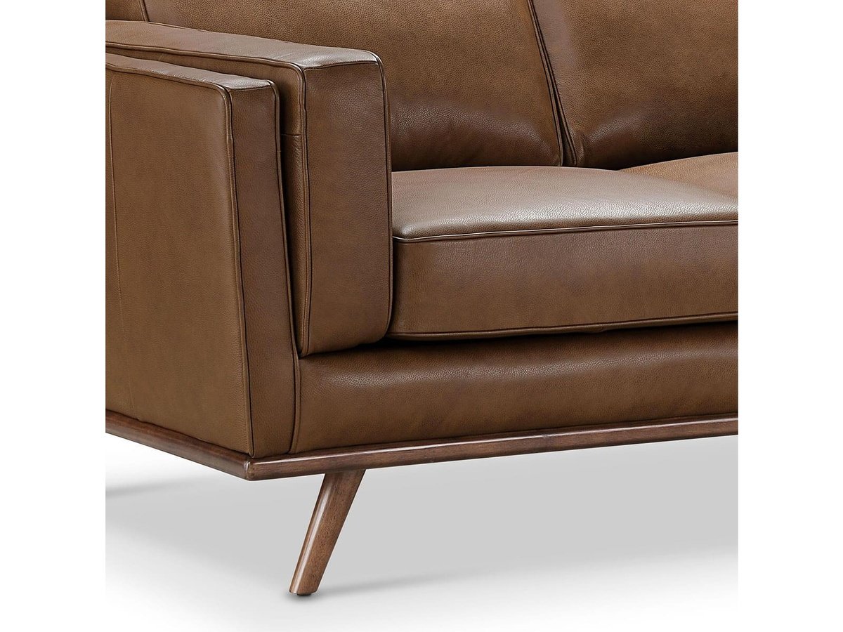 Taverly Leather Loveseat, Camel Default Title