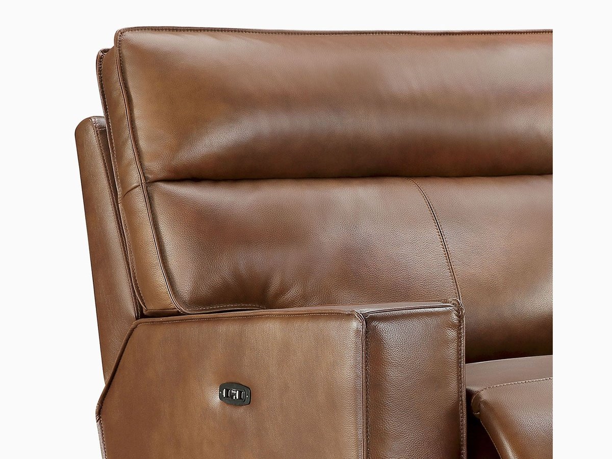 Zahara Leather Reclining Loveseat, Brown Default Title