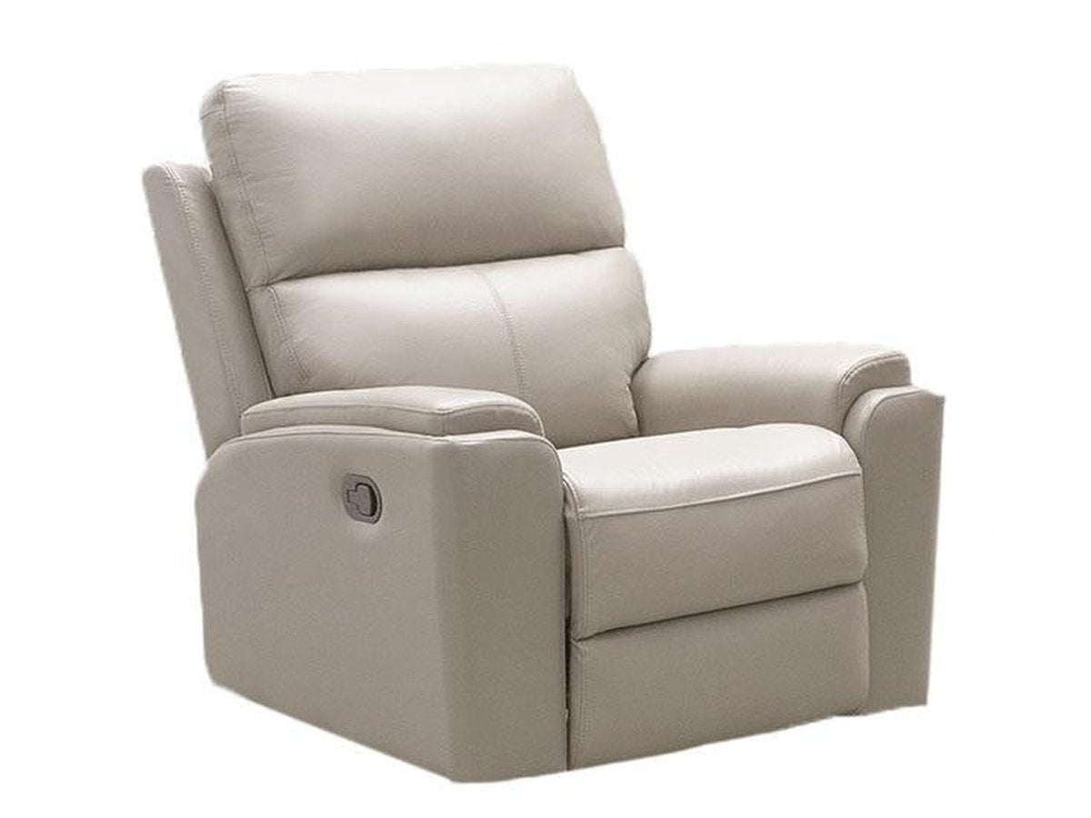 Jackson Top Grain Leather Recliner, Ivory Default Title