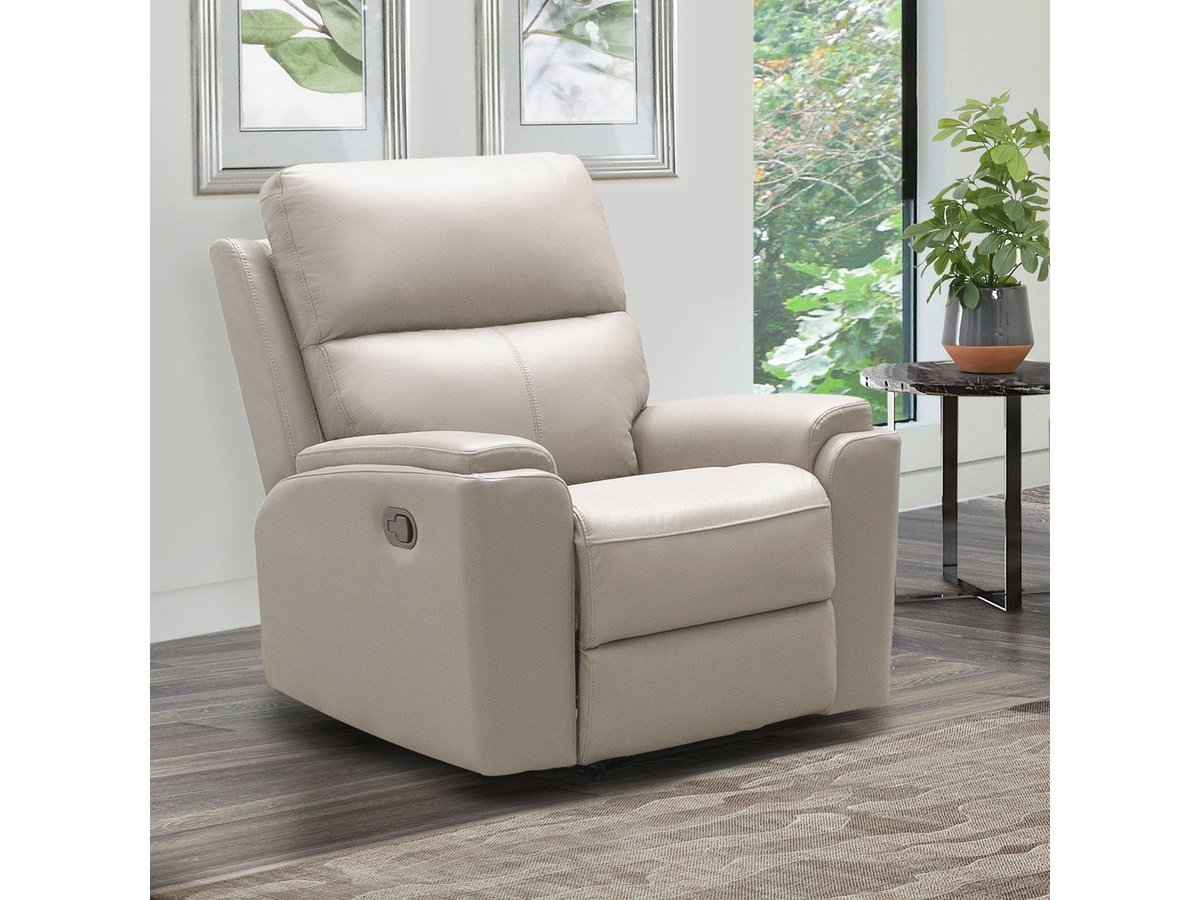 Jackson Top Grain Leather Recliner, Ivory Default Title