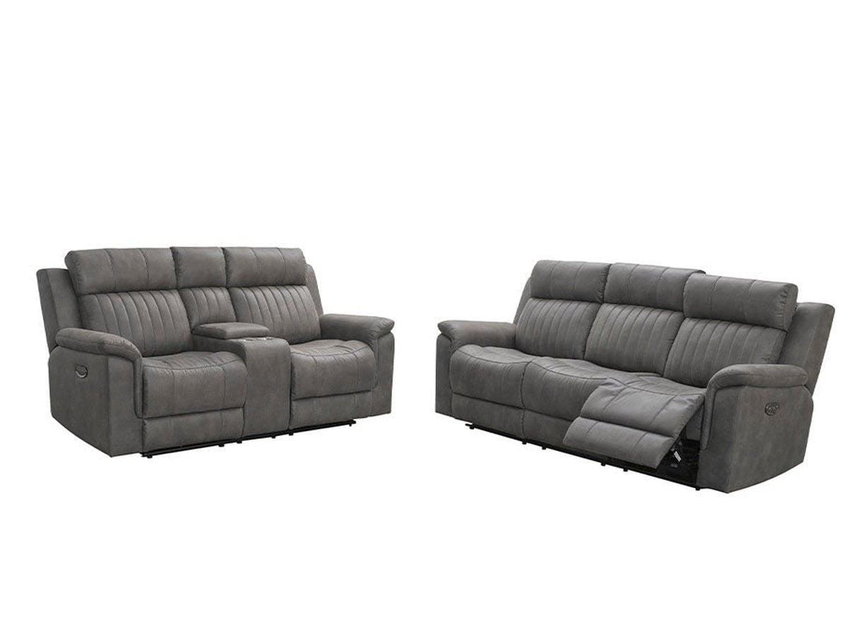 Garcelle 2-piece Power Reclining Sofa & Loveseat Set, Grey Default Title