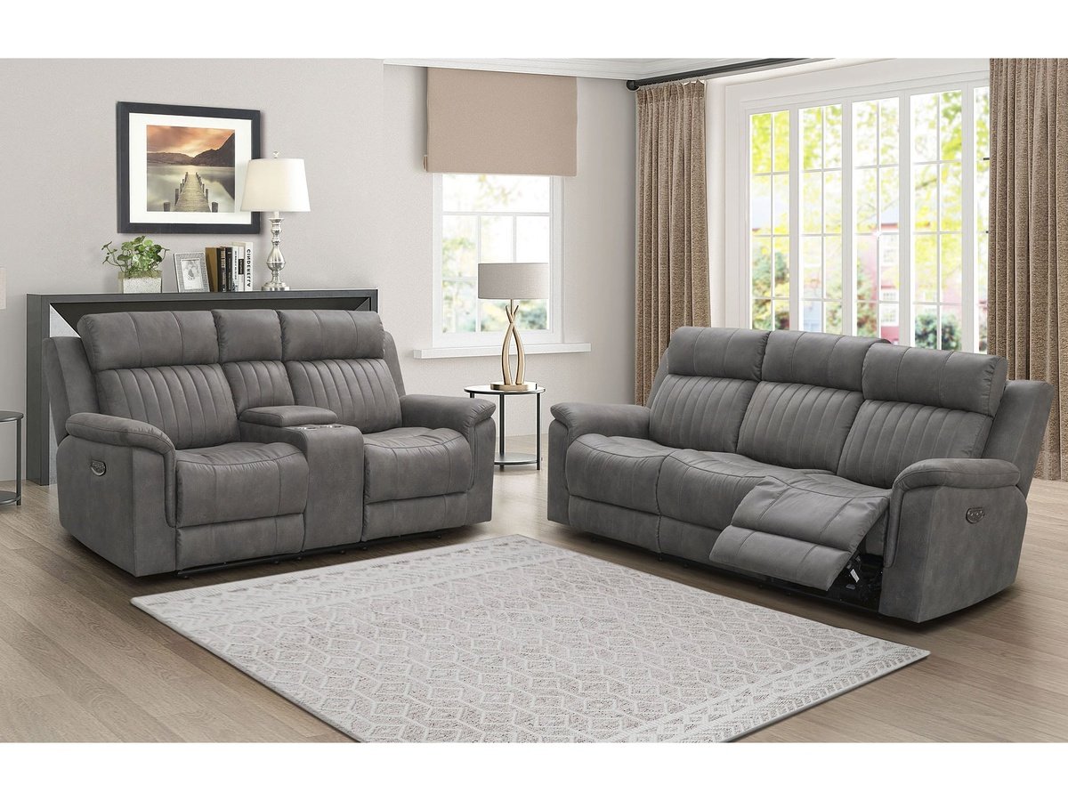 Garcelle 2-piece Power Reclining Sofa & Loveseat Set, Grey Default Title