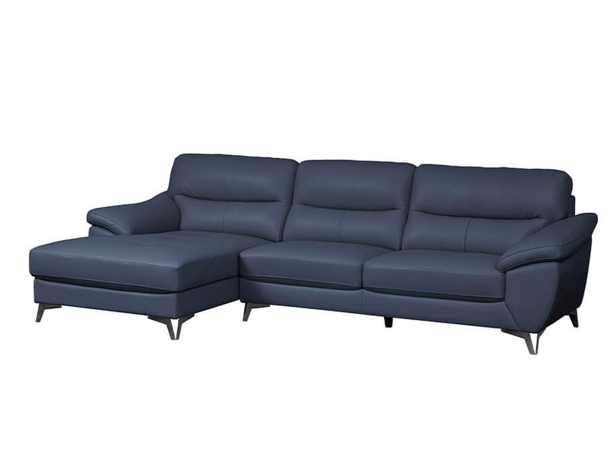 Cadence Top Grain Leather Sectional, Blue Default Title