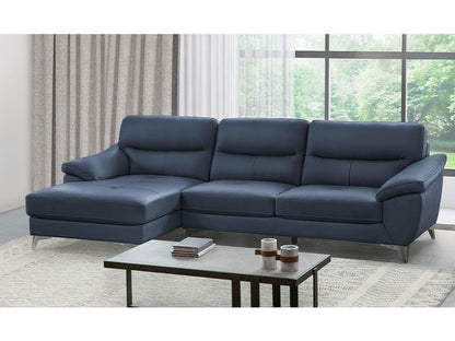 Cadence Top Grain Leather Sectional, Blue Default Title