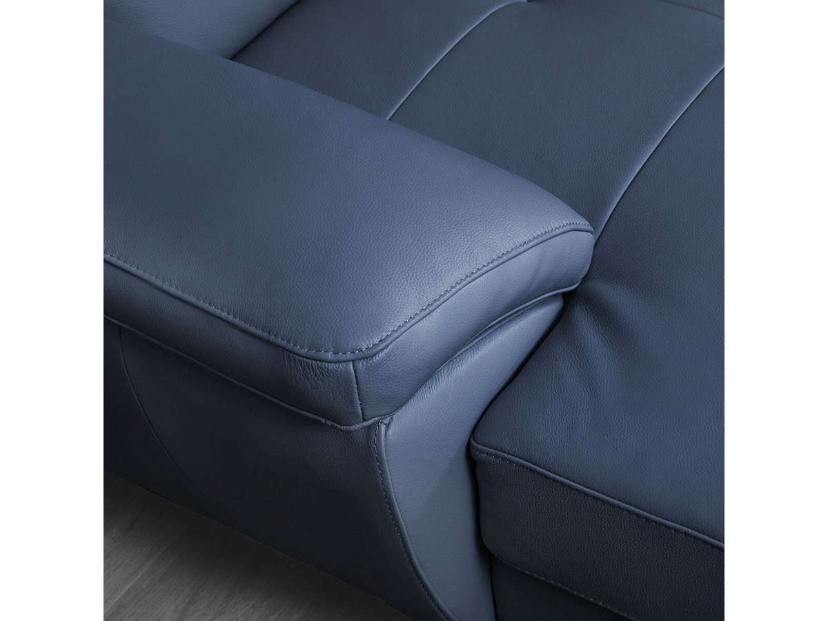 Cadence Top Grain Leather Sectional, Blue Default Title