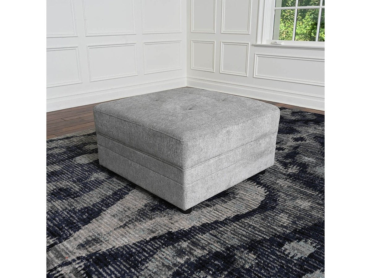 Brentwood Fabric Ottoman, Grey Default Title