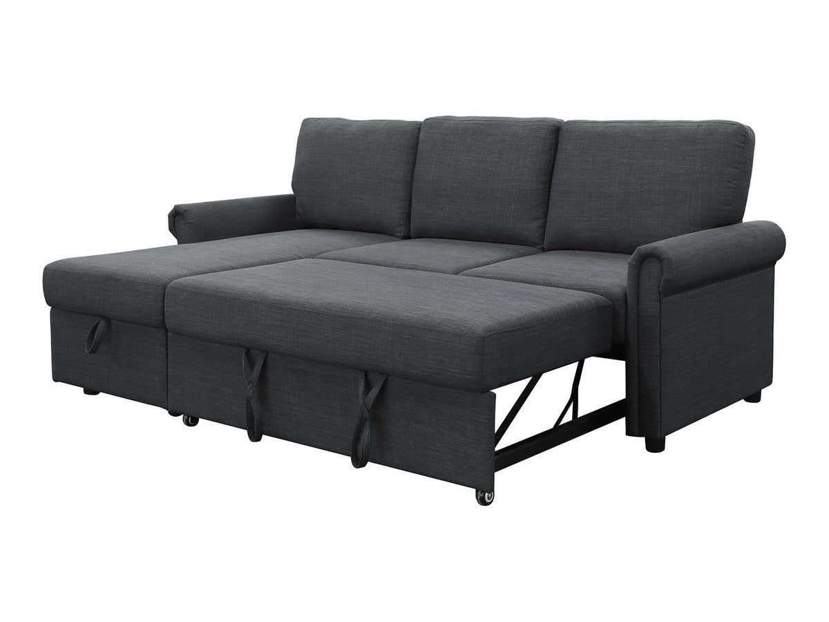 Hamilton Storage Sofa Bed Reversible Sectional, Charcoal Grey 