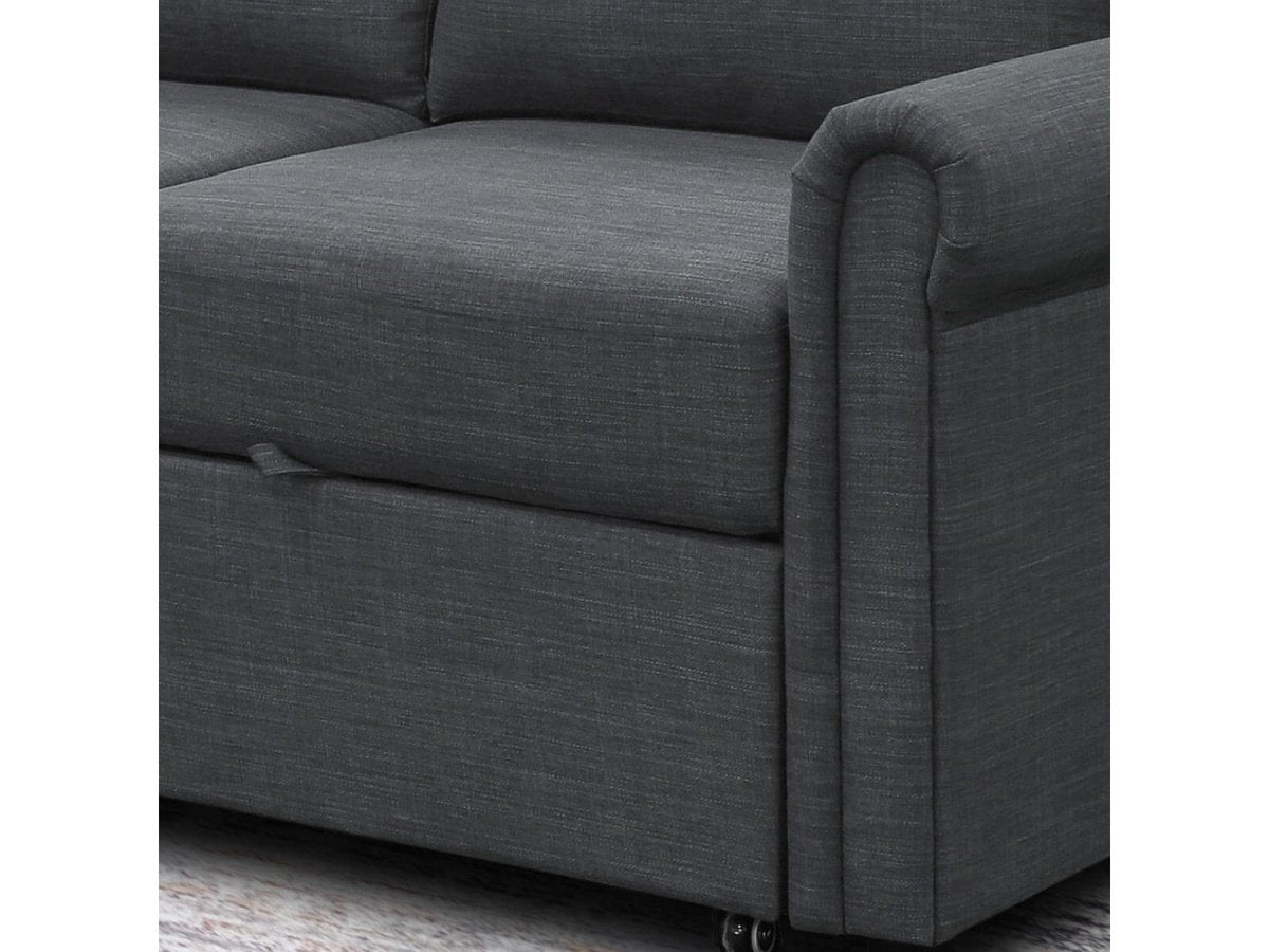 Hamilton Storage Sofa Bed Reversible Sectional, Charcoal Grey 