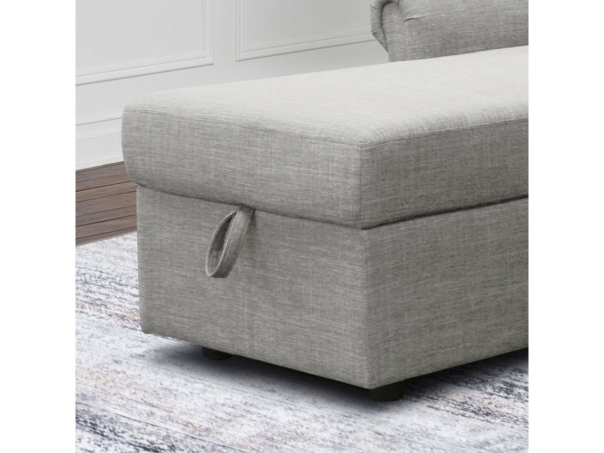 Hamilton Storage Sofa Bed Reversible Sectional, Heather Grey 