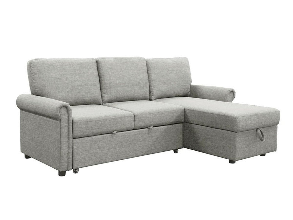 Hamilton Storage Sofa Bed Reversible Sectional, Heather Grey 