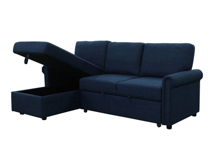 Hamilton Storage Sofa Bed Reversible Sectional, Navy Blue 