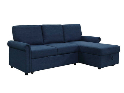 Hamilton Storage Sofa Bed Reversible Sectional, Navy Blue 