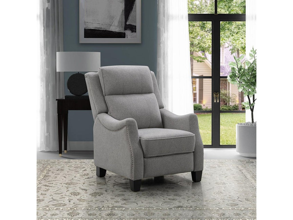 Calvin Fabric Tufted Push Back Recliner Cream