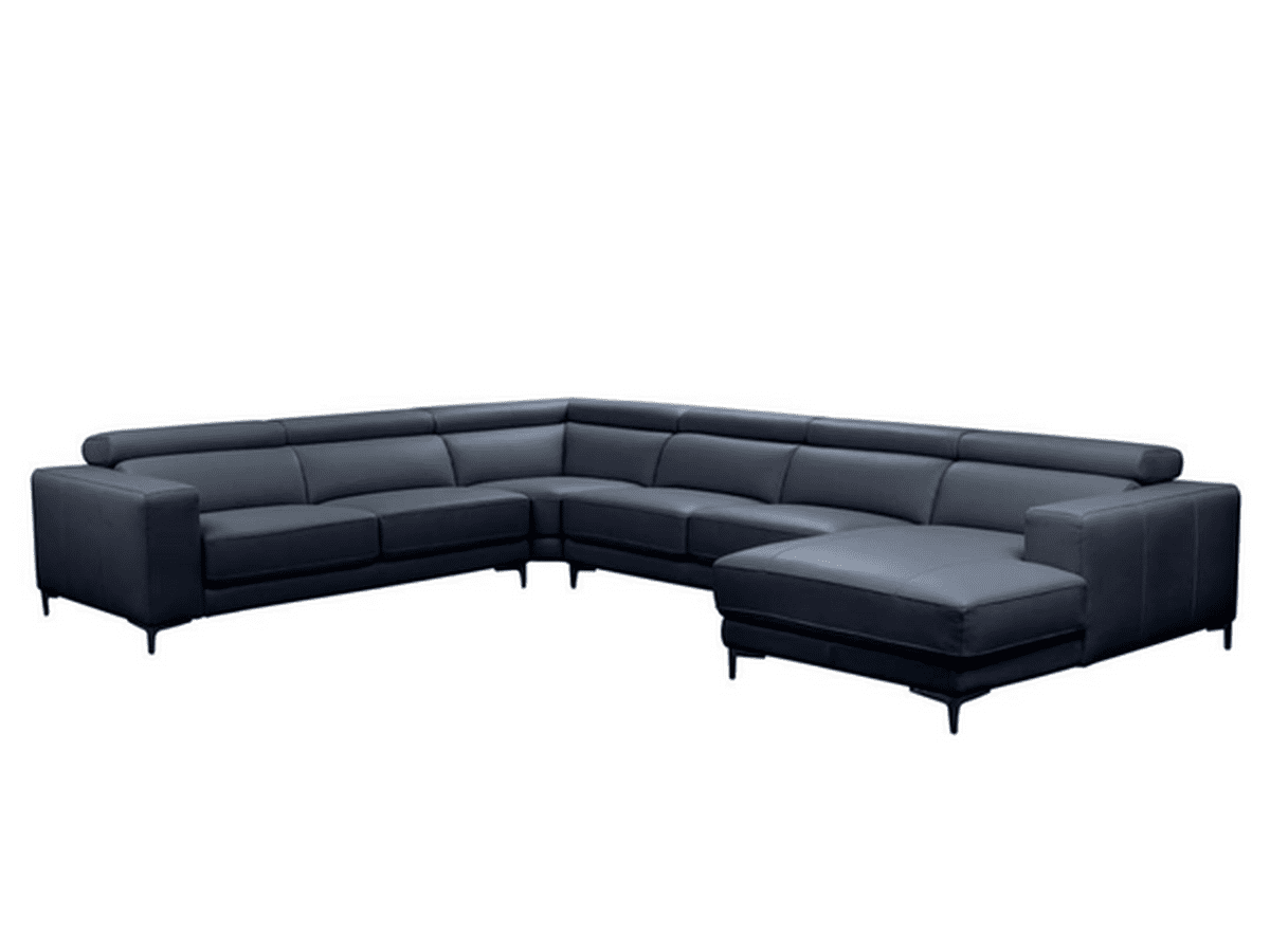 Claudius Leather Sectional with Power Seats and Manual Headrests