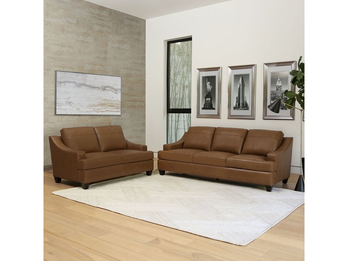 Merona 2-pc Leather Sofa & Loveseat Set