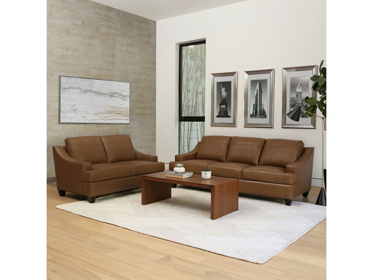 Merona 2-pc Leather Sofa & Loveseat Set